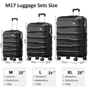 Juego de equipaje de 3 piezas de color fluorescente en negrita, <span class=keywords><strong>Maleta</strong></span> de carcasa dura de PC ligera, equipaje de mano, <span class=keywords><strong>cabina</strong></span> Trio con rueda suave - Product Image 5