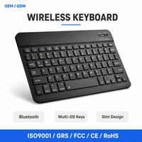 Clavier sans fil mini portable pour iPad, tablette, PC, ordinateur portable, téléphone portable, universel pour BT avec rétroéclairage, interface USB