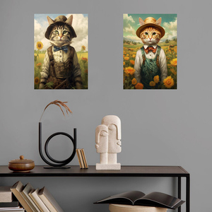 Toptan yüksek kaliteli ev duvar sanatı komik kediler Metal Poster özel mıknatıs asılı sistemi teneke Poster boyalı plak tekniği - Product Image 6