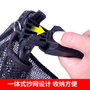 Foldable Aluminum Alloy Landing <b>Net</b> 1.1m 1.6m 1.8m 2.1m 2.3m Black Fishing <b>Net</b> For Large Fish <b>Fly</b> Fishing Use - Product Image 2