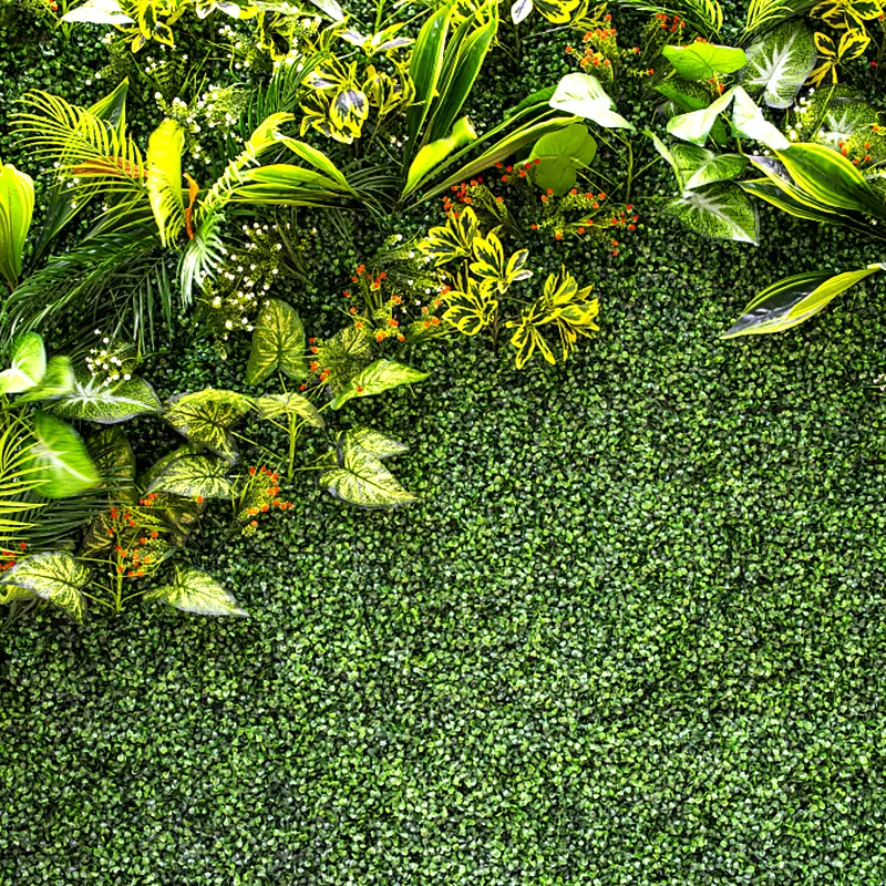 Tapetes de grama artificial UV para paredes externas de jardim de hera, painéis de plástico para plantas e paredes, decoração de jardim protegido