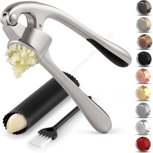 Presse-ail manuel tendance en acier inoxydable, brosse éplucheuse d'ail, accessoire de cuisine, vente en gros - Product Image 1