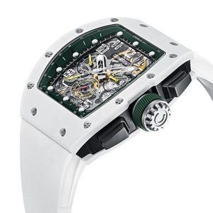 นาฬิกาข้อมือผู้ชายสุดหรู ดีไซน์ทรง Tonneau ระบบจักรกล ตัวเรือนคาร์บอน กระจกแซฟไฟร์กันรอยขีดข่วน พร้อมเข็มเรืองแสง - Product Image 5