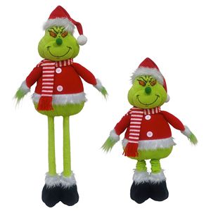 High Telescopic <b>Standing</b> Figure New Design Green Monster Elf Ornament for Home Outdoor Christmas Linen Plaid Bags - Product Image 5