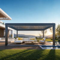 Pergola bioclimatique motorisée rétractable en aluminium moderne sur mesure avec protection contre toutes les intempéries pour utilisation en jardin