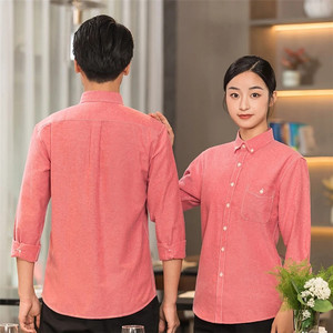 Chemise de travail personnalisée avec logo OEM pour serveurs, serveuses, personnel de restauration, hôtels, restaurants, cafés, pubs, bars, uniformes de travail - Product Image 6