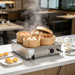 เครื่องนึ่งอาหารไฟฟ้าสแตนเลสแบบตั้งโต๊ะ ประสิทธิภาพสูง 4 ช่อง 3 กิโลวัตต์ ให้ความร้อนเร็ว สำหรับใช้งานเชิงพาณิชย์ - Product Image 2