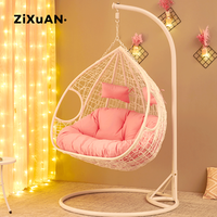 Chaise à bascule en rotin d'extérieur pour jardin, double siège, forme de goutte d'eau, chaise suspendue, balançoire de patio