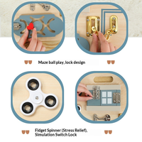 Tablero de Actividades Montessori de Madera, Juguete Sensorial para Desbloquear Habilidades, Tablero Educativo para el Desarrollo de la Inteligencia de Niños Pequeños