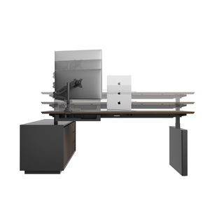 Mới Nhất Nhà Văn Phòng Điều Hành Bàn Đứng 3 Giai Đoạn Chiều Cao Điều Chỉnh Chuyển Đổi Kim Loại Bằng Gỗ Modular Mở rộng - Product Image 2