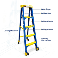 Échelle pliante double face en aluminium haute résistance 0,8m-3,5m, échelle télescopique en forme de A
