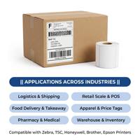 Étiquette thermique directe vierge de taille personnalisée pour imprimante d'étiquettes d'expédition 4x6 Bluetooth