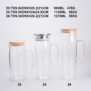 Pichet <span class=keywords><strong>à</strong></span> eau en verre 1L avec couvercle et bec <span class=keywords><strong>pour</strong></span> réfrigérateur/<span class=keywords><strong>carafe</strong></span> en verre <span class=keywords><strong>pour</strong></span> eau chaude et froide/grand pichet <span class=keywords><strong>à</strong></span> thé glacé <span class=keywords><strong>pour</strong></span> boisson - Product Image 2