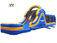 Parcours d'obstacles gonflable avec toboggan aquatique et château gonflable combiné Toboggan aquatique d'été pour enfants en plein air