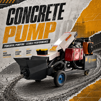 Pompe à béton diesel télécommandée, mini-pompe à béton portable, pompe à ciment fixe sur remorque pour la construction et le bâtiment