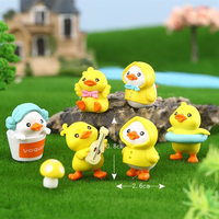 Mini figurine en plastique de canard jaune mignon, écologique, pour la décoration du tableau de bord de la voiture ou de la maison, ornement miniature pour jardin féerique ou micro-paysage DIY