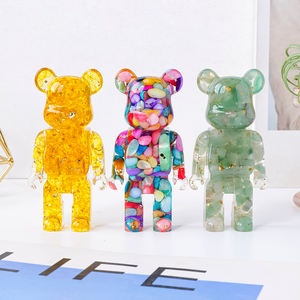 Figurine en résine d'ours de gravier en cristal naturel décoration d'ours violent maison bureau richesse attirant cadeau de pendaison de crémaillère - Product Image 6