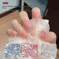 Diamants colorés de haute qualité à 33 facettes, accessoires pour nail art style Faux Huazi, 50 pièces de strass assortis ultra-brillants pour ongles
