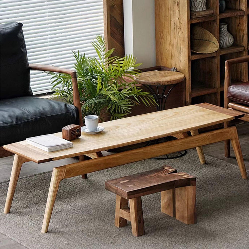 Nordic Solid Wood End Table Simple Rectangle Coffee table Modern Living Room Furniture