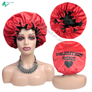 Logo personnalisé Hiver <span class=keywords><strong>Chaud</strong></span> <span class=keywords><strong>Bonnet</strong></span> Chapeau Femmes Velours Cheveux Bonnets Double Couche Sommeil <span class=keywords><strong>Bonnet</strong></span> - Product Image 4