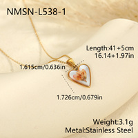 Collier pendentif en acier inoxydable fait main avec fleur de Chloris et coquillage en forme de cœur, bijou pour femme avec breloque florale pressée, idéal pour un cadeau
