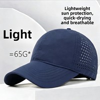 Casquette de baseball perforée découpée au laser sur mesure, hydrofuge, protection UV, séchage rapide, 6 panneaux, chapeau de sport OEM pour hommes, extérieur