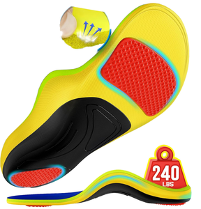 Semelles orthopédiques pour fasciite plantaire pour hommes et femmes, 100 % mousse à mémoire de forme, soutien de la voûte plantaire renforcé, pour pieds plats - Product Image 1