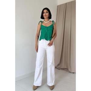 Blusa de Moda para Mujer al por Mayor, Verde, con Cordones, Bordada, Talla XL, Corte Holgado, Estampado Floral 3D, Tejido de Algodón para Primavera - Product Image 3