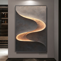 Art Mural LED Moderne et Épuré, Texture Style Européen, Tableau Décoratif pour Porche et Salon, Peinture Abstraite en Cristal pour Couloir