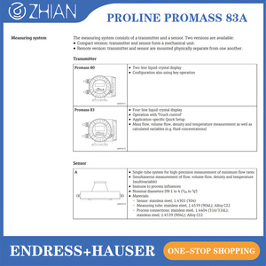 เครื่องวัดอัตราการไหลแบบโคริโอลิส Endress+Hauser รุ่น 83A01 83A02 83A04 E+H Proline Promass 83A สำหรับการวัดอัตราการไหลของก๊าซและของเหลวในปริมาณน้อย - Product Image 5