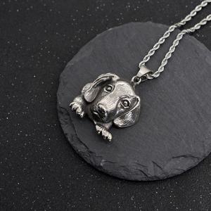 Collar con Colgante de Perro Dachshund Vintage al por Mayor, Colgantes de Animales de Acero Inoxidable Chapados en Oro de 18K - Product Image 5