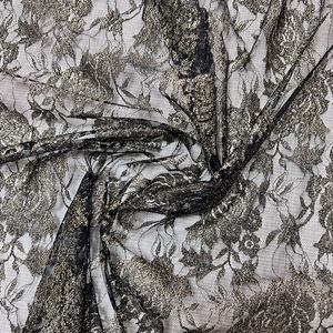 <span class=keywords><strong>Tissu</strong></span> métallique de dentelle de fleur de fil d'or <span class=keywords><strong>japonais</strong></span> de nylon pour la robe - Product Image 3