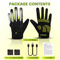 Gants de camping réparateurs nocturnes avec lampe torche LED, respirants, antidérapants, 3 modes d'éclairage