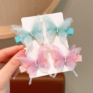 Pasador de Pelo con Forma de Mariposa Estilo Europeo Americano para Niñas Pequeñas, Accesorios para el Cabello de Encaje, Diadema de Plástico para Flequillo Lateral - Product Image 6