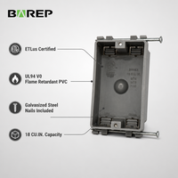 Boîtier de jonction PVC 1 module homologué BAREP ETLus UL94 V0 pour câblage de prises et interrupteurs résidentiels et commerciaux aux États-Unis