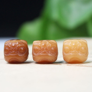 Lion Shaped Bodhi Root Carving Beads 12mm Buddhist <b>Spacer</b> Beads For Jewelry Making Unisex Religious Accessories - Product Image 1