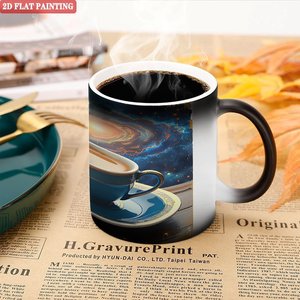 Mug Magique Révélateur de Chaleur pour les Fêtes, 11 oz, en Céramique Noire Givrée, Tasse Activée par la Chaleur - Product Image 5