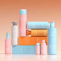 Flacon de shampoing bleu rose personnalisé 250ml 300ml 500ml, emballage de luxe pour soins corporels, lotion, essence liquide pour le visage, flacon pulvérisateur 100ml