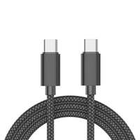 OEM/ODM kualitas tinggi 3A USB C ke USB C 100W kabel Data pengisian daya Super cepat dengan jaket nilon dalam berbagai warna untuk penggunaan kamera