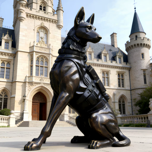 Statue de <span class=keywords><strong>Berger</strong></span> <span class=keywords><strong>Allemand</strong></span> grandeur nature en bronze, sculpture animale d'extérieur, sculpture commémorative de chien des Forces Spéciales en laiton pour jardin et parc - Product Image 5