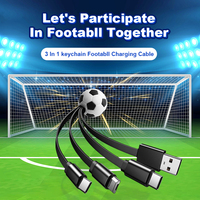 Câble de charge 4-en-1 personnalisé pour le football, multi-ports USB Type C pour téléphone portable