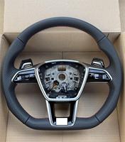 Volant personnalisé pour Audi A8 D5 S6 S7 C8 2018-2025 avec surpiqûres rouges