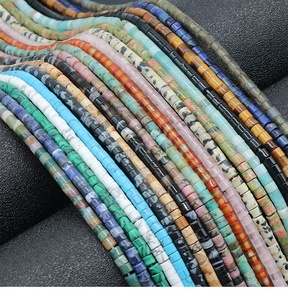 도매 2X3mm 원통형 페르시 청금석 장미 석영 청록색 소달라이트 흑요석 apacer 구슬 DIY 보석 액세서리 - Product Image 4