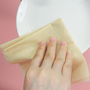 Paño de cocina no tejido de color natural, lavable, de doble uso (seco y húmedo), desechable, para ollas y sartenes - Product Image 3