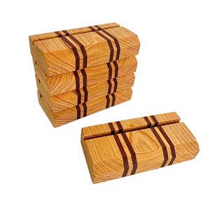 Wooden Square <b>Memo</b> <b>Pad</b> Holder Set Natural Finish Customizable Size Shape Blank Style Promotional Desk Organizer Customized - Product Image 5