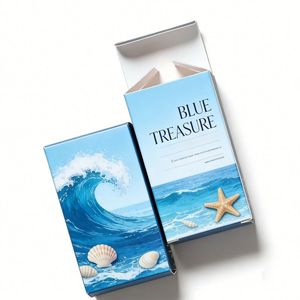 Caja de cartón autoarmable plana para envío de maquillaje, protector solar, loción de spa, suero facial, removedor, aceite capilar, suero para el cuidado de la piel, cosméticos - Product Image 2