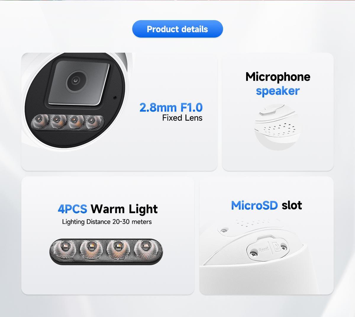 AI ISP 8MP IP Camera Ultra Low Light Color Night Vision Smart Motion Detection Two Way Audio CCTV Security Camera · image 4