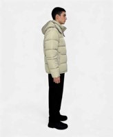 Blousons matelassés pour hommes avec manches amovibles, col montant, fermeture éclair, enduits et teints unis pour l'hiver