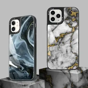 Wholesale custom LOGO sublimation Two-in-one Designer luxury marble phone case for iphone 11 12 13 pro max cover