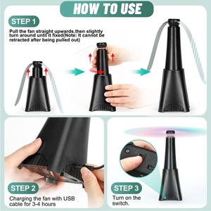 Trampa para moscas de frutas recargable 2025, ventilador repelente de moscas efectivo con mesa de PVC para uso en interiores y exteriores, alimentación USB - Product Image 4